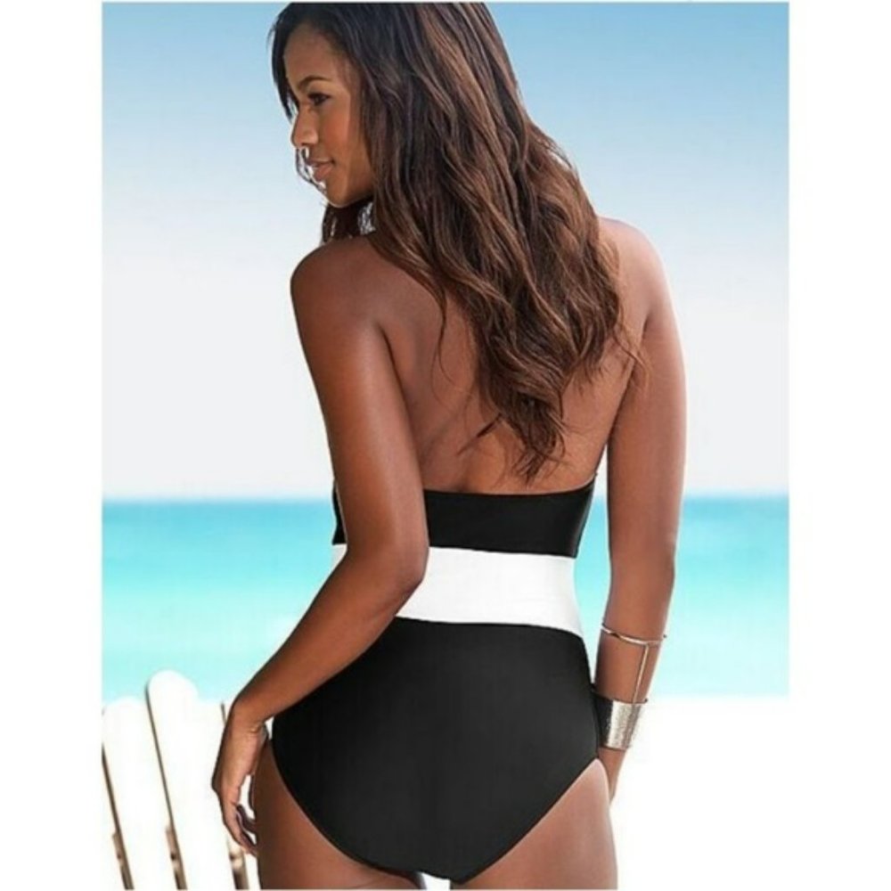 Black and Blue Swimsuit - Picture 2 of 3